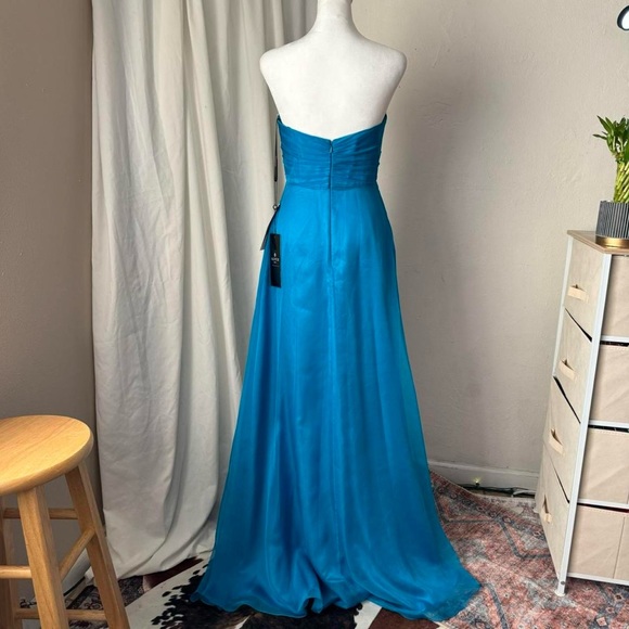 NWT Alyce B’Dazzle Aqua Strapless Prom Dress - Size 2 - Picture 6 of 8